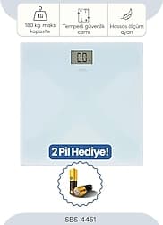 Sinbo SBS-4451 Açık Mavi Cam Dijital Baskül ürün görseli