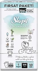 Sleepy Bio Natural 1 Numara Yenidoğan 50'li Bebek Bezi ürün görseli