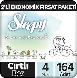 Sleepy Bio Natural 4 Numara Maxi 82'li 2 Adet Bebek Bezi ürün görseli
