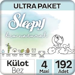 Sleepy Bio Natural 4 Numara Maxi 192'li Külot Bez ürün görseli