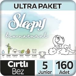 Sleepy Bio Natural 5 Numara Junior 160'lı Bebek Bezi ürün görseli