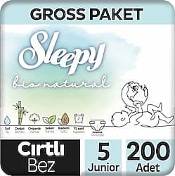 Sleepy Bio Natural 5 Numara Junior 100'lü 2 Adet Bebek Bezi ürün görseli