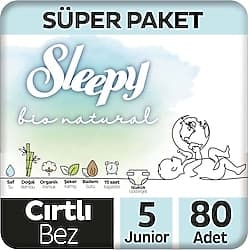 Sleepy Bio Natural 5 Numara Junior 80'li Bebek Bezi ürün görseli
