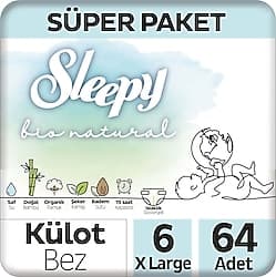 Sleepy Bio Natural 6 Numara X Large 32'li 2 Adet Külot Bez ürün görseli