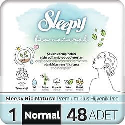Sleepy Bio Natural Premium Plus Normal 48'li Hijyenik Ped ürün görseli