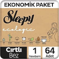 Sleepy Ecologic 1 Numara Yenidoğan 64'lü Bebek Bezi ürün görseli