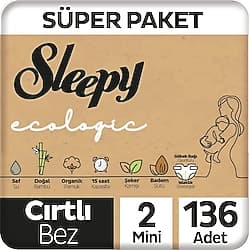 Sleepy Ecologic 2 Numara Mini 68'li 2 Adet Bebek Bezi ürün görseli