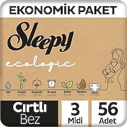 Sleepy Ecologic 3 Numara Midi 56'lı Bebek Bezi ürün görseli