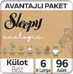Sleepy Ecologic 6 Numara Xlarge 32'lı 3 Adet Külot Bez ürün görseli