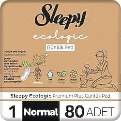 Sleepy Ecologic Premium Plus Boy 1 Normal Günlük Ped 40'lı 2 Adet ürün görseli