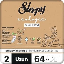 Sleepy Ecologic Premium Plus Boy 2 Uzun 32'li 2 Adet Günlük Ped ürün görseli