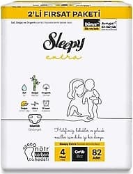 Sleepy Extra Günlük Aktivite 4 Numara Maxi 82'li Bebek Bezi ürün görseli