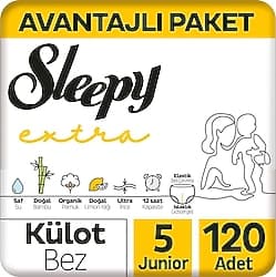 Sleepy Extra Günlük Aktivite 5 Numara Junior 40'lı 3 Adet Külot Bez ürün görseli