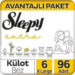 Sleepy Extra Günlük Aktivite 6 Numara X Large 32'li 3 Adet Külot Bez ürün görseli