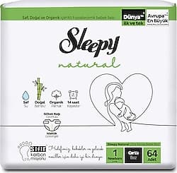 Sleepy Natural 1 Numara Yenidoğan 64'lü Bebek Bezi ürün görseli