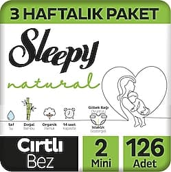 Sleepy Natural 2 Numara Mini 126'lı Bebek Bezi ürün görseli