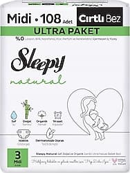 Sleepy Natural 3 Numara Midi 108'li Bebek Bezi ürün görseli