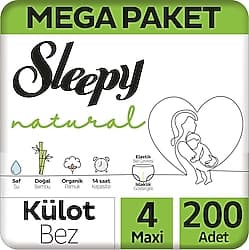 Sleepy Natural 4 Numara Maxi 100'lü 2 Adet Külot Bez ürün görseli