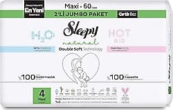 Sleepy Natural 4 Numara Maxi 60'lı Bebek Bezi ürün görseli