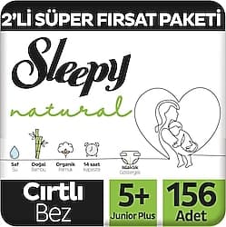 Sleepy Natural 5+ Numara Junior Plus 156'lı Bebek Bezi ürün görseli