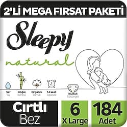 Sleepy Natural 6 Numara X Large 184'lü Bebek Bezi ürün görseli