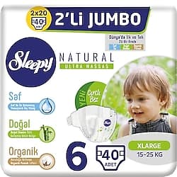 Sleepy Natural 6 Numara X Large 40'lı Bebek Bezi ürün görseli