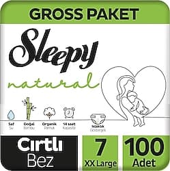 Sleepy Natural 7 Numara XX Large 100'lü Bebek Bezi ürün görseli