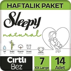 Sleepy Natural 7 Numara XX Large 14'lü Bebek Bezi ürün görseli