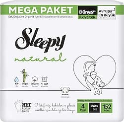 Sleepy Natural 4 Numara Maxi 152'li Bebek Bezi ürün görseli
