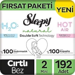 Sleepy Natural Double Soft 2 Numara Mini 48'li 4 Adet Bebek Bezi ürün görseli