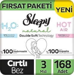 Sleepy Natural Double Soft 3 Numara Midi 42'li 4 Adet Bebek Bezi ürün görseli