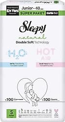 Sleepy Natural Double Soft 5 Numara Junior 40'lı Bebek Bezi ürün görseli