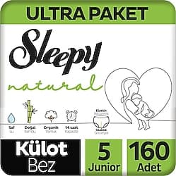Sleepy Natural 5 Numara Junior 160'lı Külot Bez ürün görseli