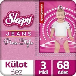 Sleepy Pink Jeans 3 Numara Midi 68'li Külot Bez ürün görseli