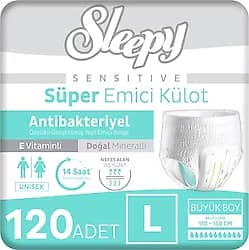 Sleepy Sensitive Süper Emici Külot Büyük Boy L 30'lu 4 Adet Hasta Bezi ürün görseli