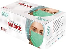 Soly Care 3 Katlı Burun Telli Yeşil 50'li Cerrahi Maske ürün görseli