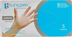 Tunçpek Vinyl Pudrasız Küçük Boy (S) 100'lü Vinil Muayene Eldiveni ürün görseli