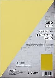 Umur A4 80 gr 250 Yaprak Renkli Fotokopi Kağıdı Sarı ürün görseli