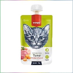 Wanpy Ton Balıklı Tavuklu ve Havuçlu 90 gr Ezme Kedi Ödül Maması ürün görseli