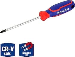 Workpro WP221035 PZ0x75 mm Cr-V Manyetik Tornavida ürün görseli