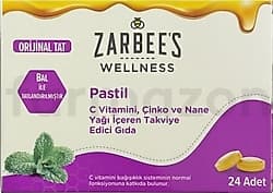 Zarbee's C Vitamini Çinko ve Nane Yağlı 24'lü Pastil ürün görseli