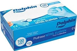 Dolphin Pudrasız Mavi Nitril Küçük Boy (S) 100'lü Paket Muayene Eldiveni ürün görseli