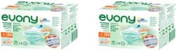 Evony 3 Katlı Yumuşak Elastik Kulaklı 50'li 2 Paket Yeşil Cerrahi Maske ürün görseli