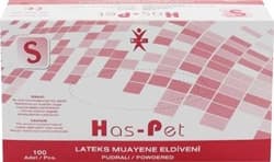 Has-Pet Lateks Pudralı Küçük Boy (S) Muayene Eldiveni 100'lü ürün görseli