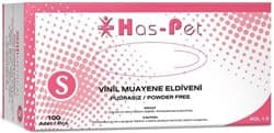 Has-Pet Pudrasız Vinil Küçük Boy (S) 100'lü Muayene Eldiveni ürün görseli