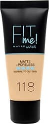 Maybelline Fit Me Matte + Poreless 118 Nude 30 ml Likit Fondöten ürün görseli