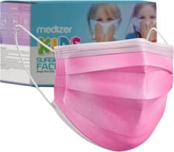 Medizer 3 Katlı Ultrasonik Meltblown 50'li Çocuk Cerrahi Ağız Maskesi Pembe ürün görseli