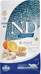 N&D Ocean Düşük Tahıllı Morina Balıklı ve Portakallı 5 kg Yetişkin Kedi Maması ürün görseli
