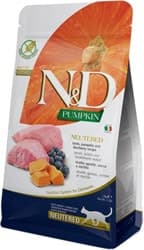 N&D Pumpkin Balkabaklı Kuzu Etli ve Yaban Mersinli Kısırlaştırılmış 5 kg Kedi Maması ürün görseli