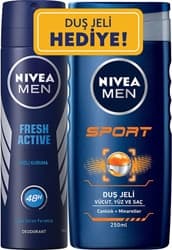 Nivea Men Fresh Active 50 ml + Sport Duş Jeli 250 ml Deo Sprey Seti ürün görseli